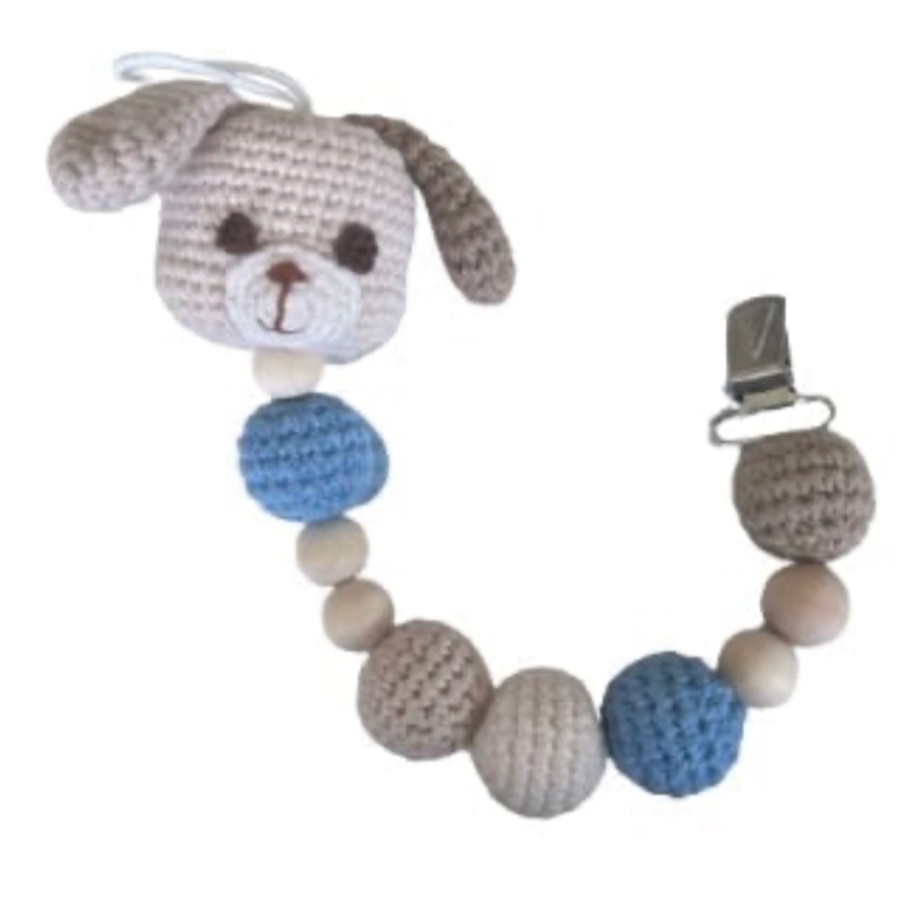 Puppy Dog Baby Pacifier Holder/ Stroller Toy